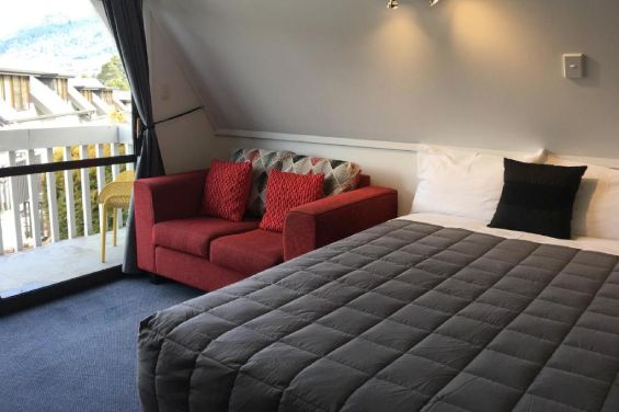 Studio with Mountain View - bed and sofa